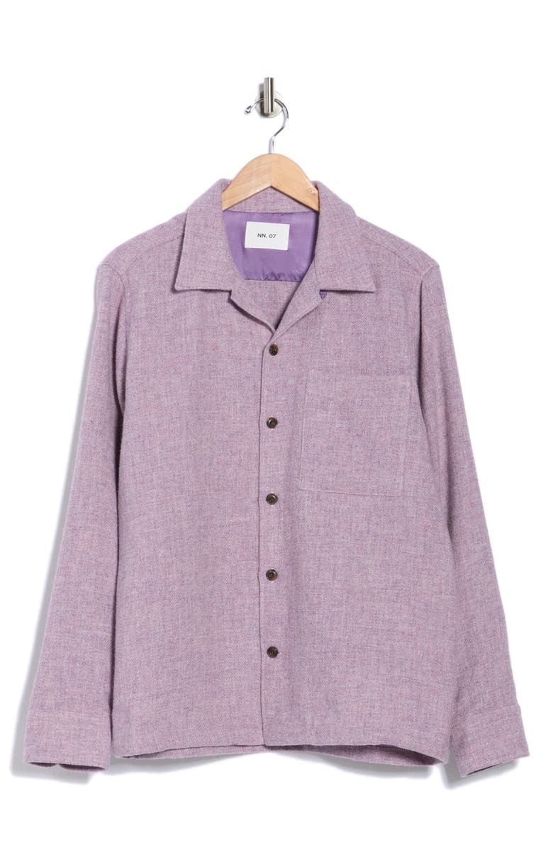 NN07 Julio Virgin Wool Shirt Jacket, Alternate, color, Purple