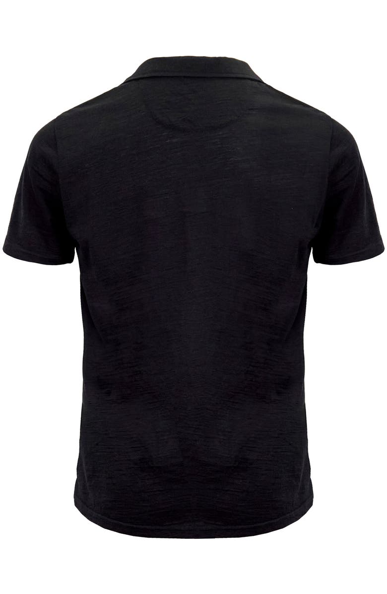 Lords of Harlech Bobby Merino Wool Johnny Collar Polo, Alternate, color, Black