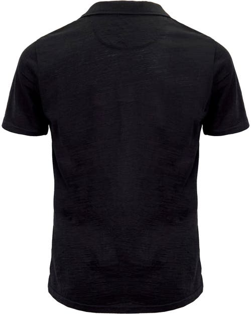 Lords Of Harlech Bobby Merino Wool Johnny Collar Polo City Geo In Black