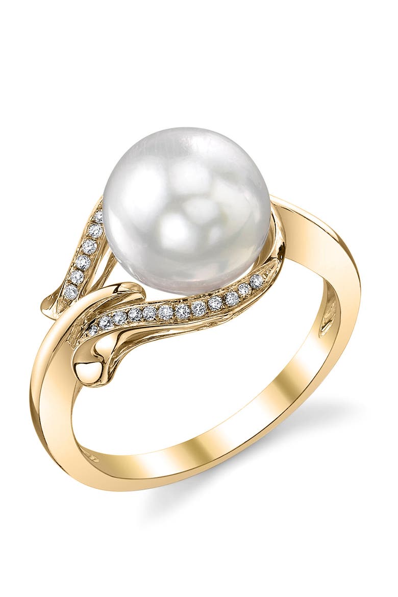 South Sea Pearl & Diamond Willow Ring, Main, color, Yellow Gold