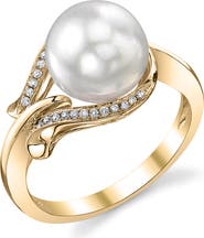 The Pearl Source South Sea Pearl & Diamond Willow Ring