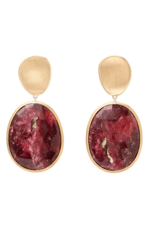 Marco Bicego Lunaria Thulite Drop Earrings In Gold