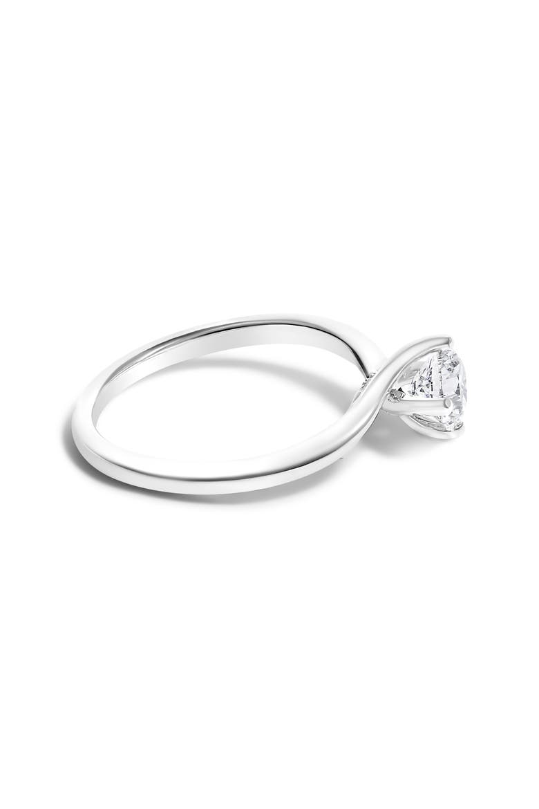 14K White Gold 4/5 Cttw Round Lab Grown Diamond Bypass Solitaire Engagement Ring, Alternate, color, White