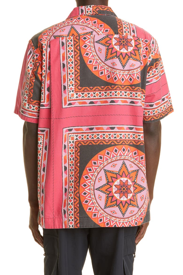 Bandana Print Camp Shirt, Alternate, color, PINK