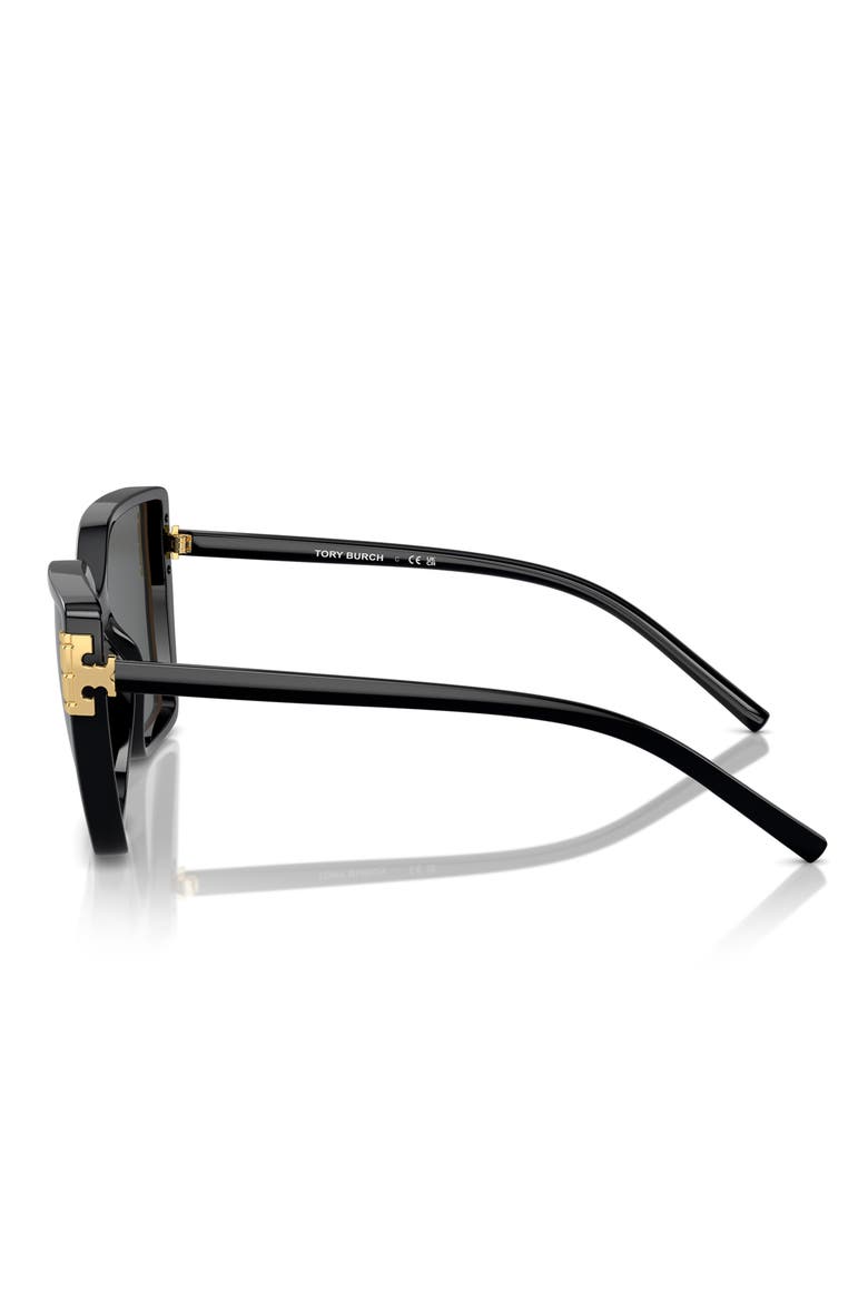 58mm Square Sunglasses, Alternate, color, BLACK