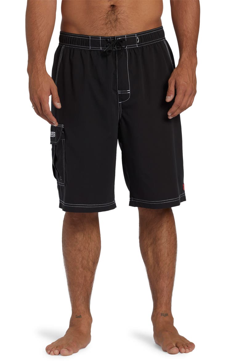 Throw On Loopback Board Shorts, Main, color, BLACK