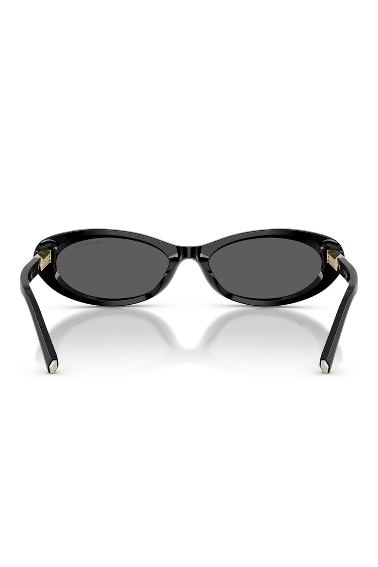 56mm Oval Sunglasses, Alternate, color, BLACK / DARK GREY