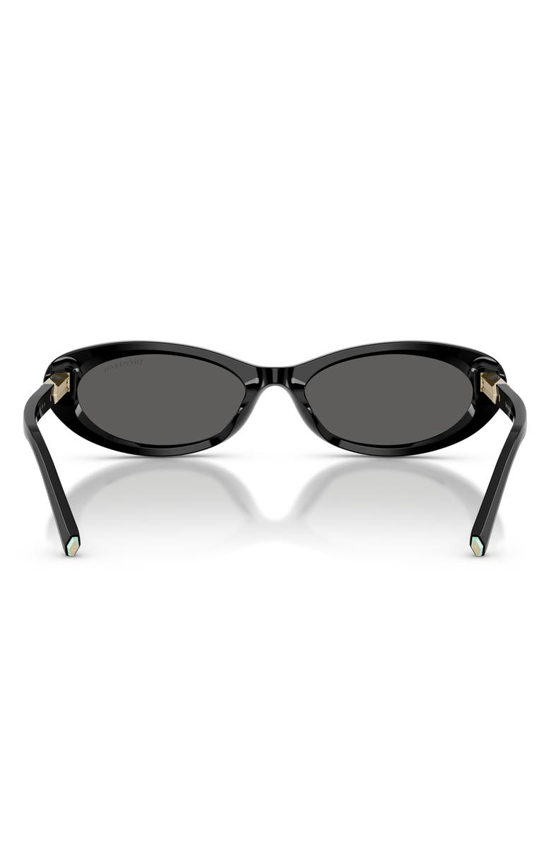 Tiffany & Co. 56mm Oval Sunglasses, Alternate, color, Black / Dark Grey