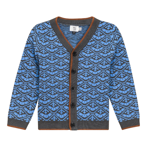 Ribbed Cuffs Jacquard Knit Cardigan (Toddler, Little Kid & Big Kid)