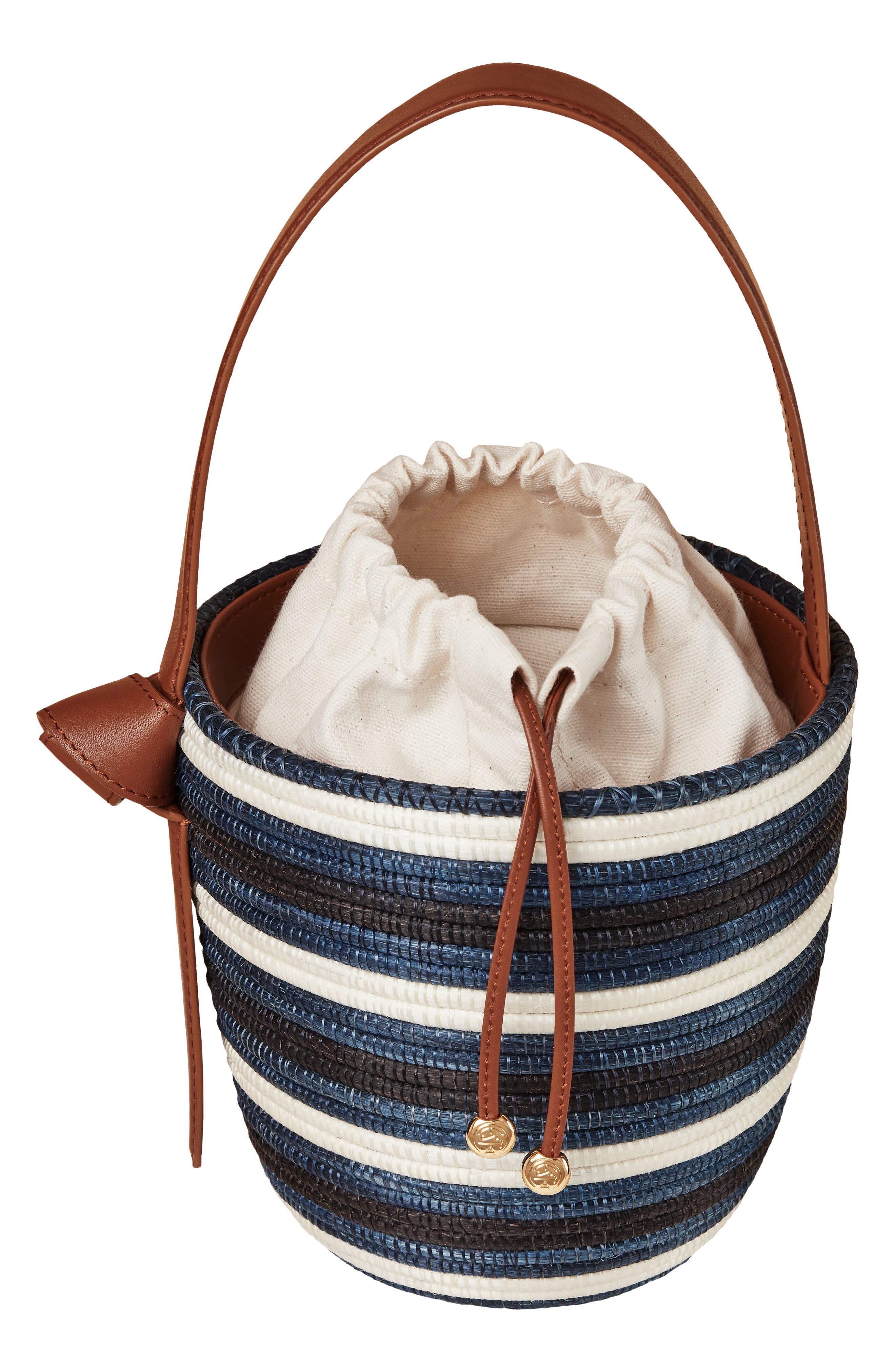 La Ligne x Cesta US Navy Lunch Pail Straw Handbag, Main, color, 