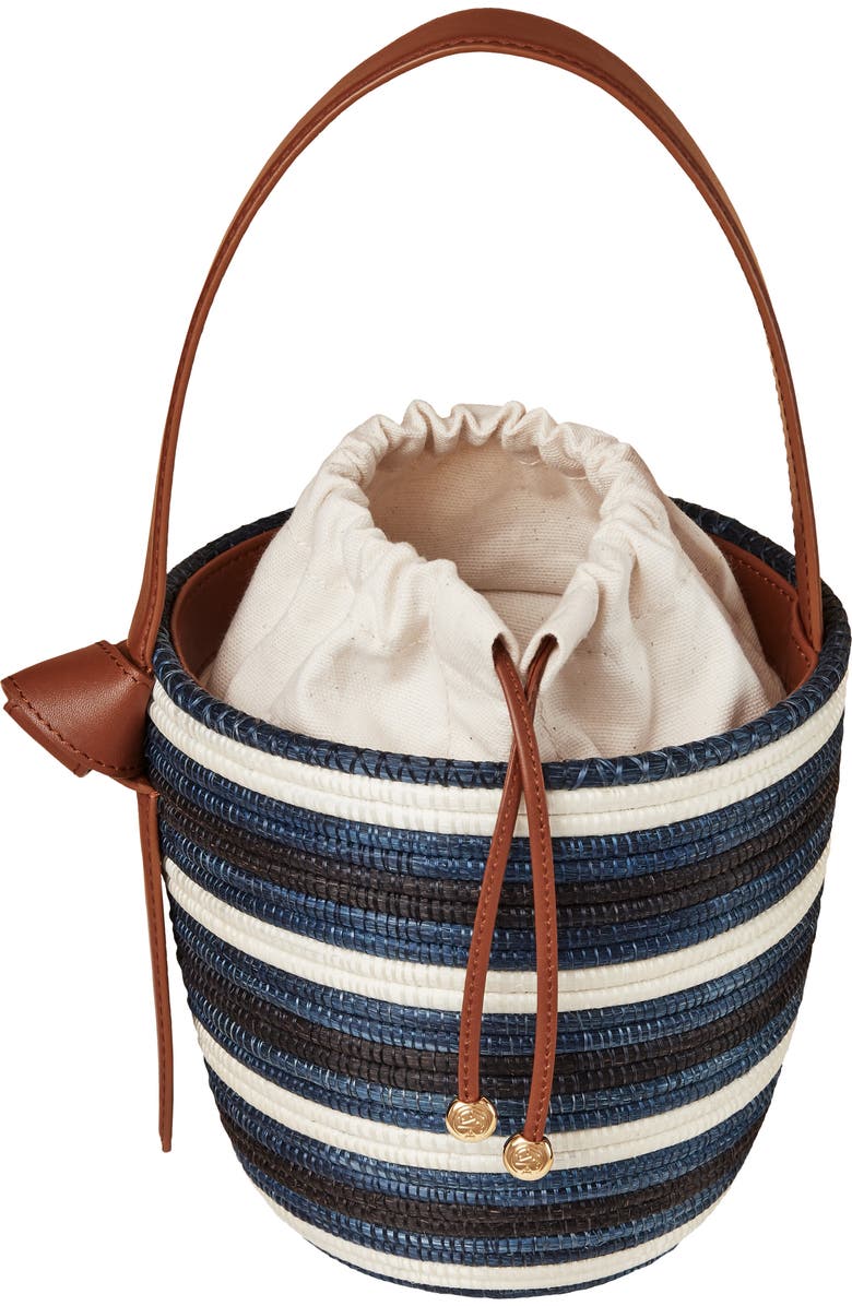 La Ligne x Cesta US Navy Lunch Pail Straw Handbag, Main, color,