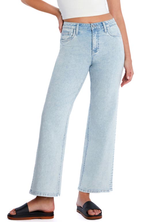 Hint Of Blu Clever Ripped High Waist Wide Leg Jeans In Cosmic Blue