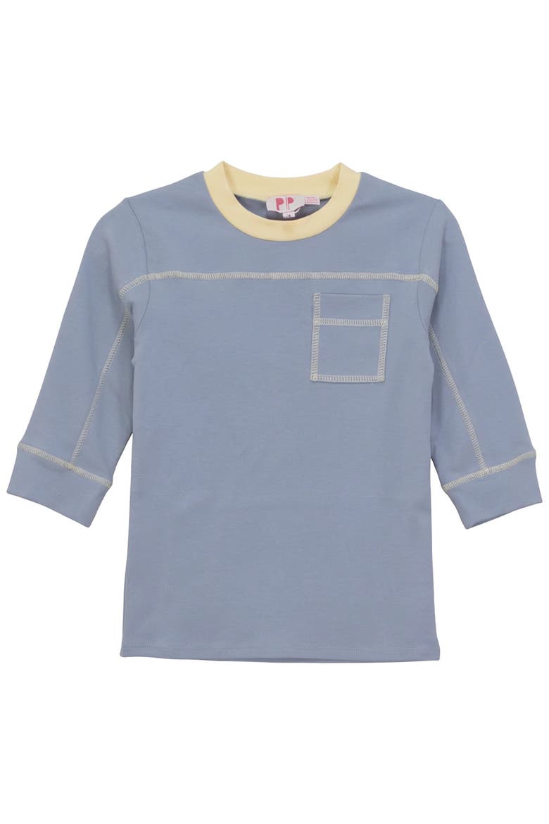 Color Block Contrast Panel Pocket T-Shirt, Main, color, Wild Blue