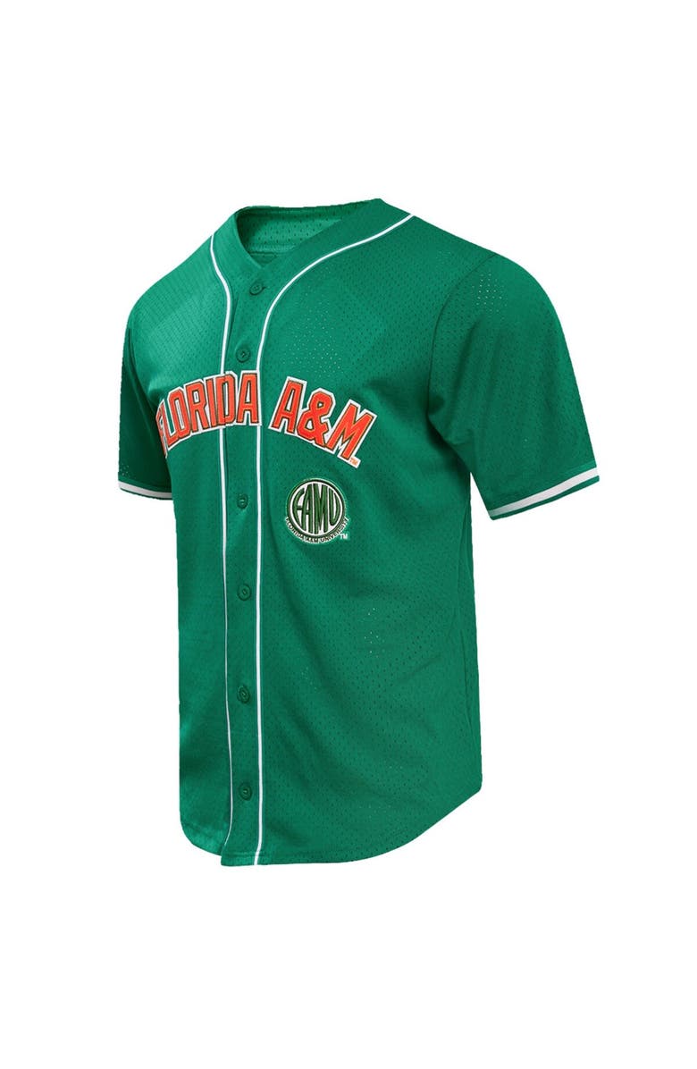 PRO STANDARD Men's Pro Standard Kelly Green Florida A&M Rattlers Homecoming Mesh Button-Down Shirt, Alternate, color, 