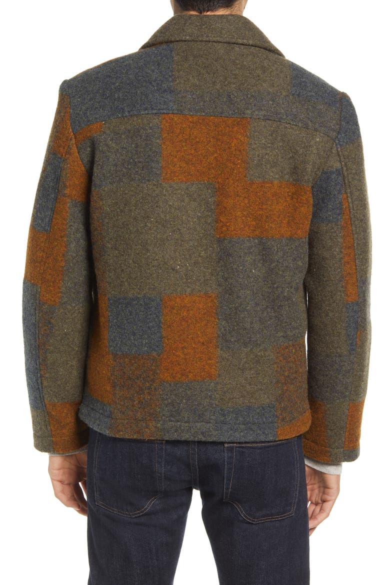 Gael Wool Blend Jacket, Alternate, color, BROWN CHECK