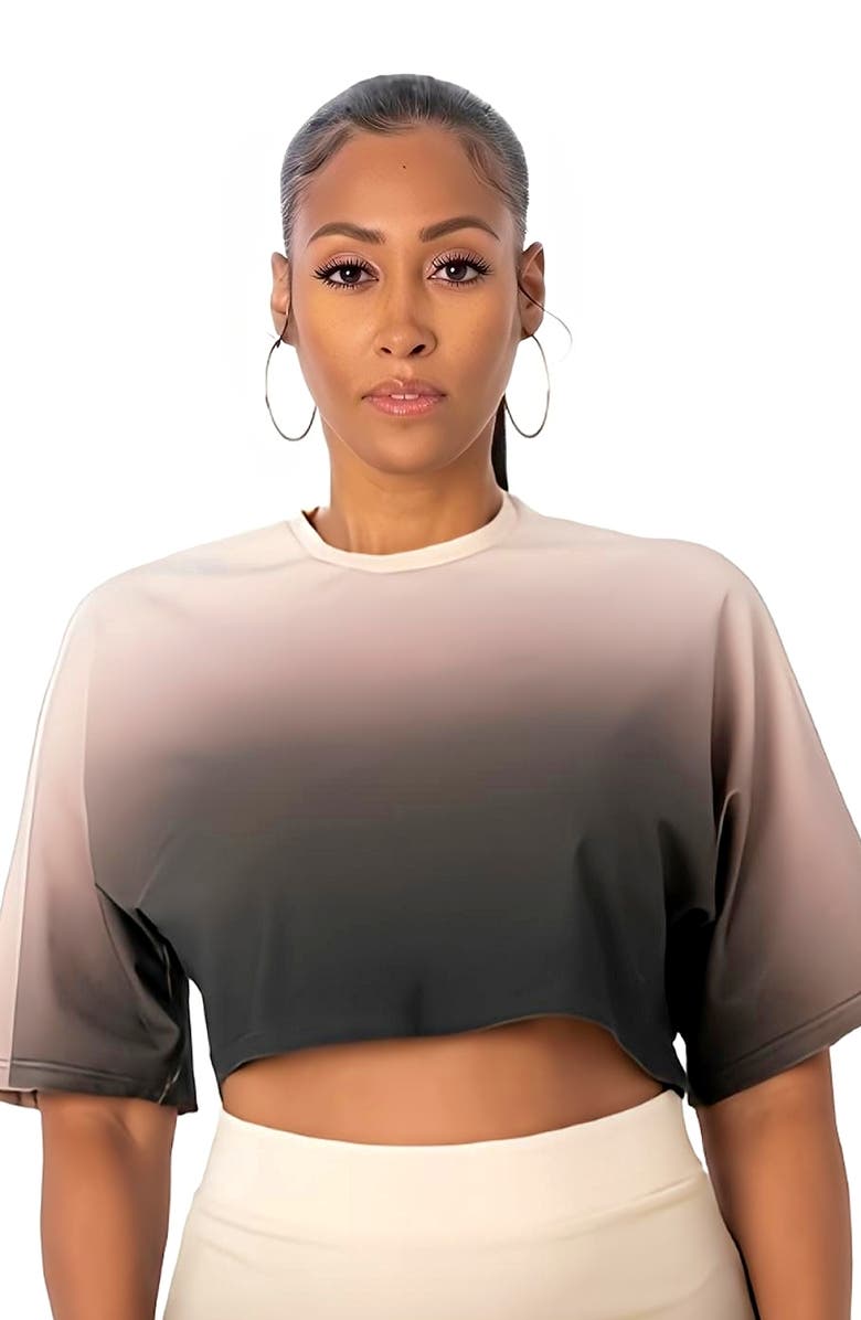 Dai Moda Ombré Oversize Crop T-shirt, Alternate, color,