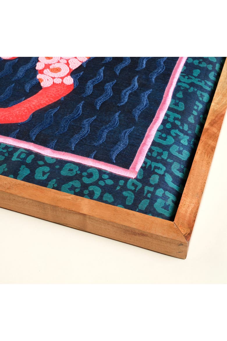 Dadri Leopar Handmade Beaded Wooden Decorative Artisan Table, Alternate, color, Blue