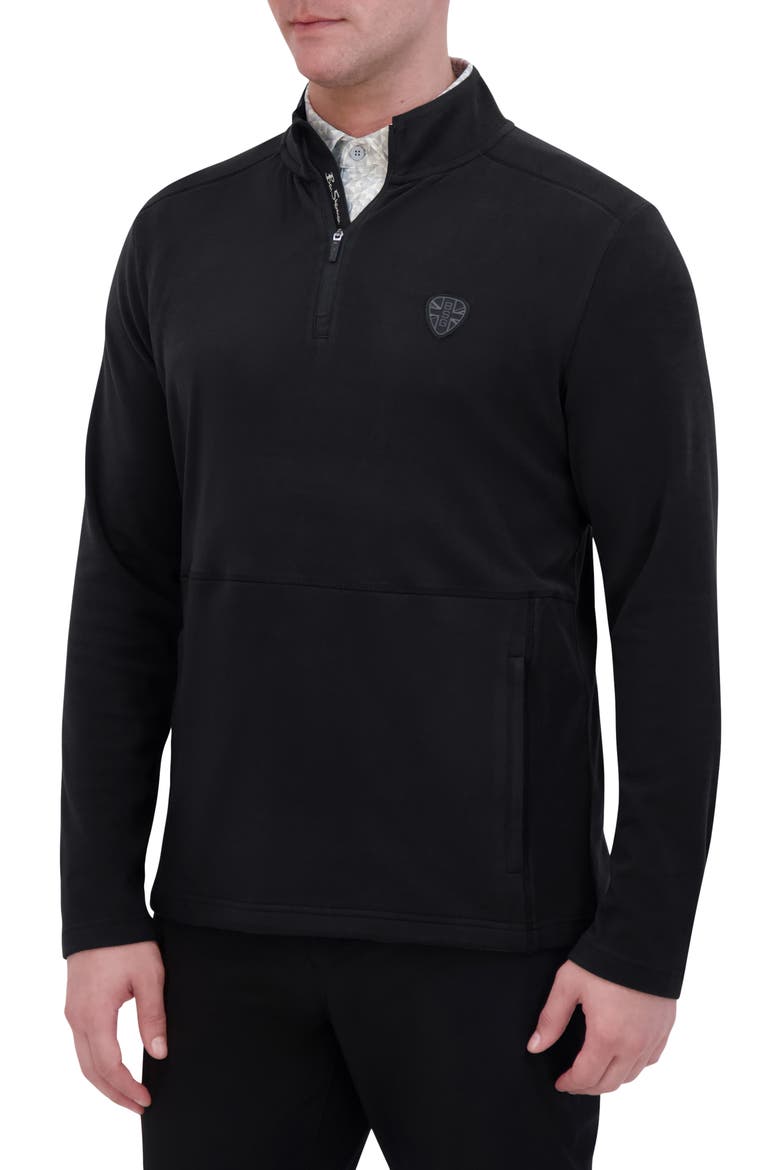 Quarter Zip Golf Sweatshirt, Alternate, color, BLACK