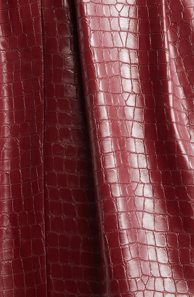 Alice + Olivia Chara Long Sleeve Faux Leather Party Dress, Alternate, color, Oxblood