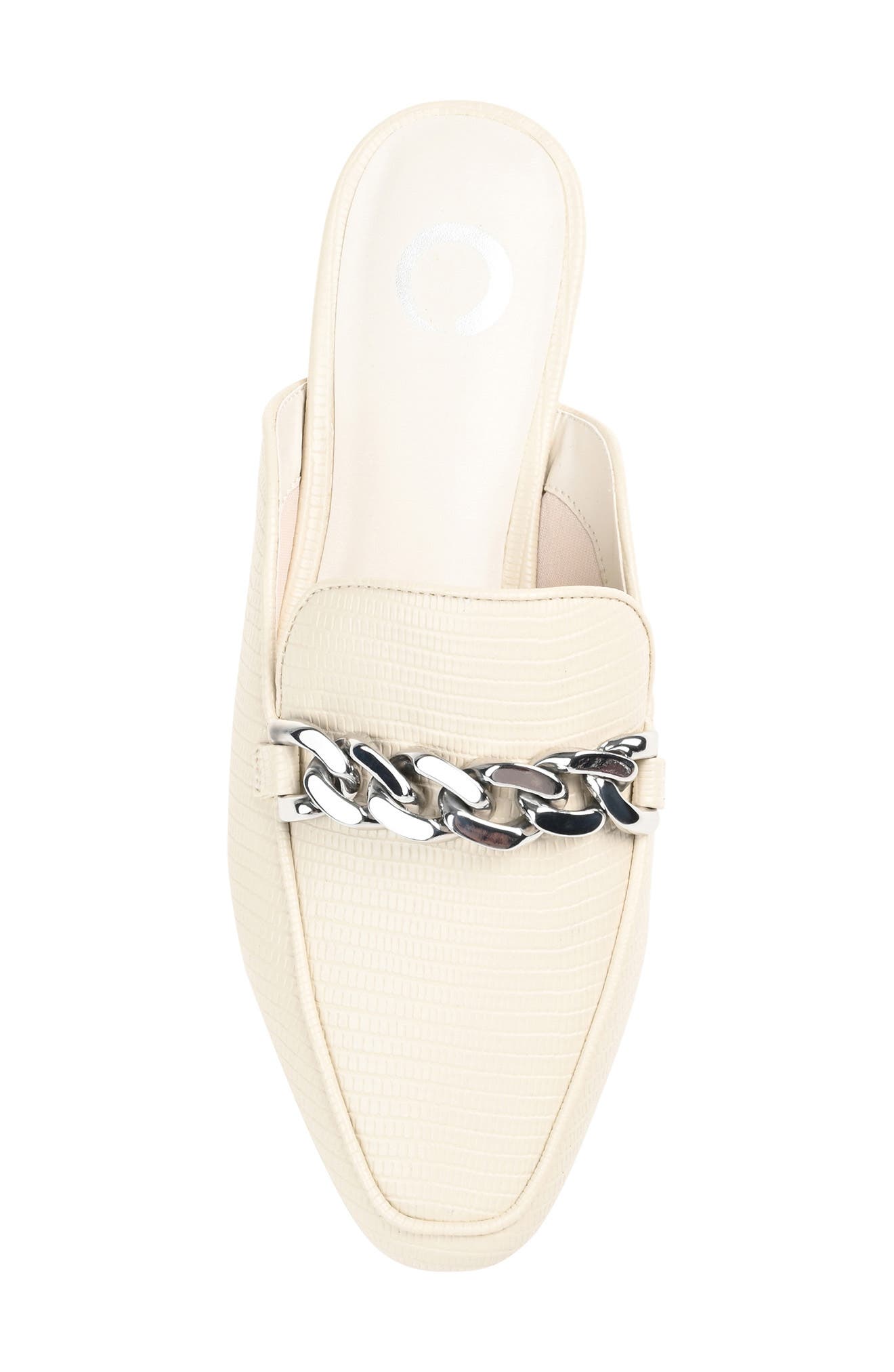 Journee Collection Hazina Embossed Lizard Mule, Alternate, color, Ivory