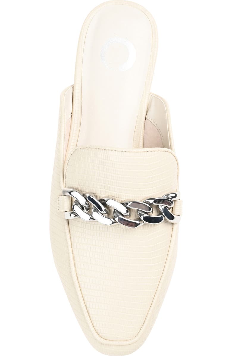 Journee Collection Hazina Embossed Lizard Mule, Alternate, color, Ivory