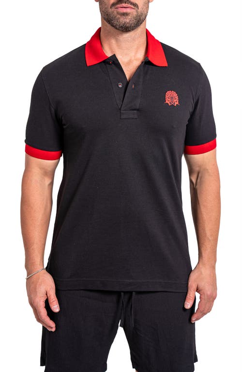 Maceoo Mozartspecktip Stretch Nylon Polo In Blue