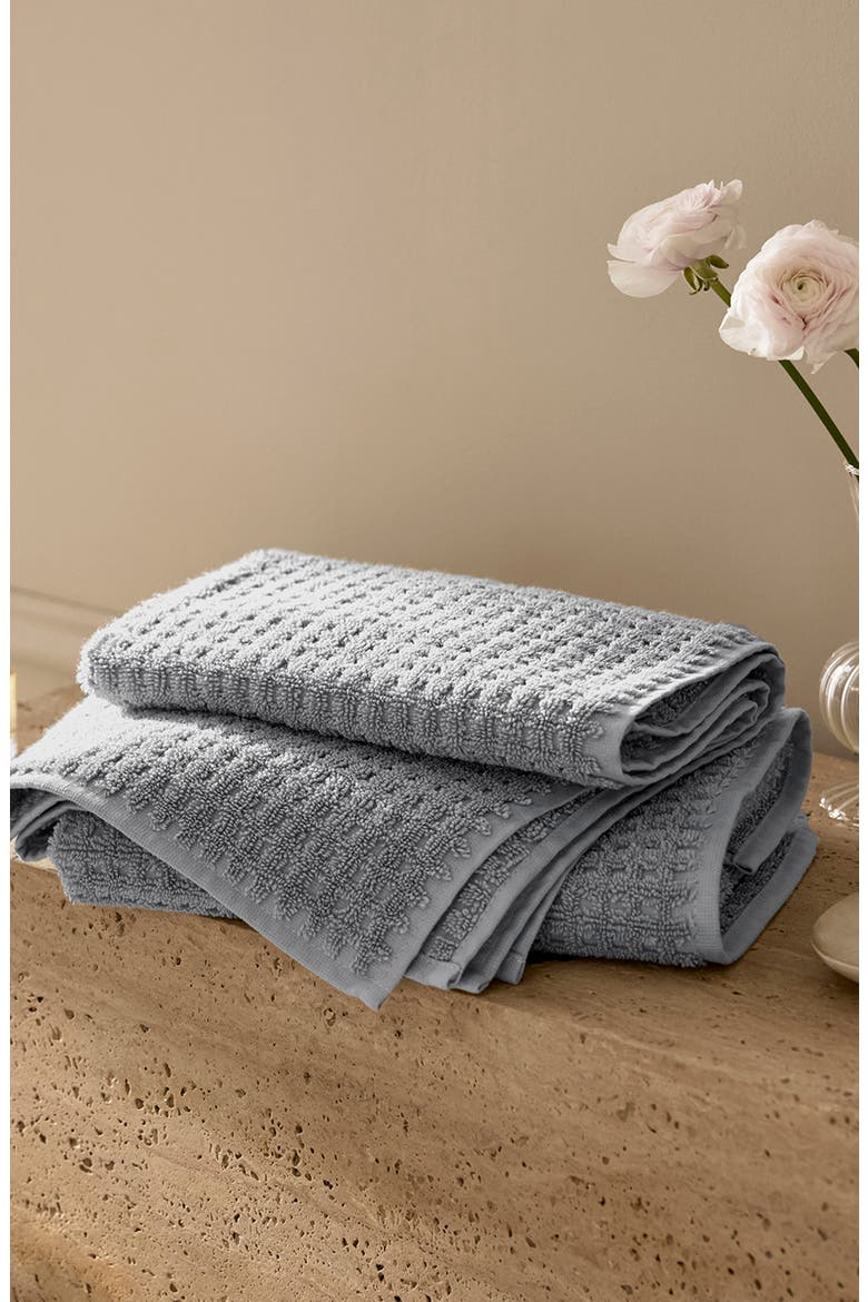 Set of 2 Waffle Organic Cotton Hand Towels, Alternate, color, SHORE