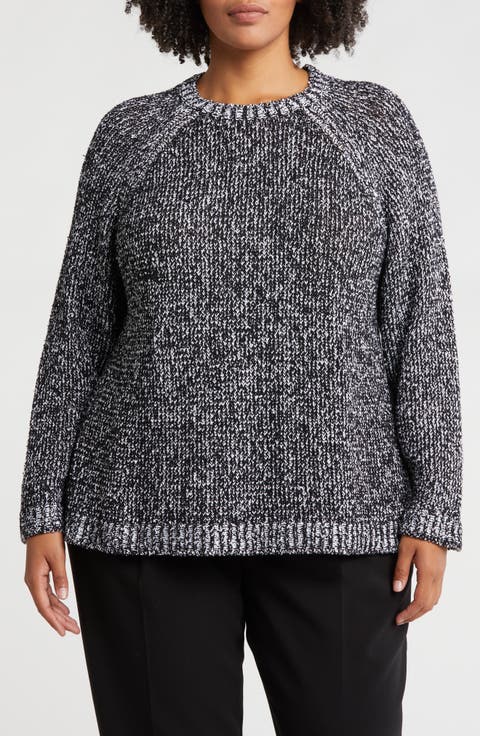 Raglan Sleeve Organic Cotton Sweater (Plus)