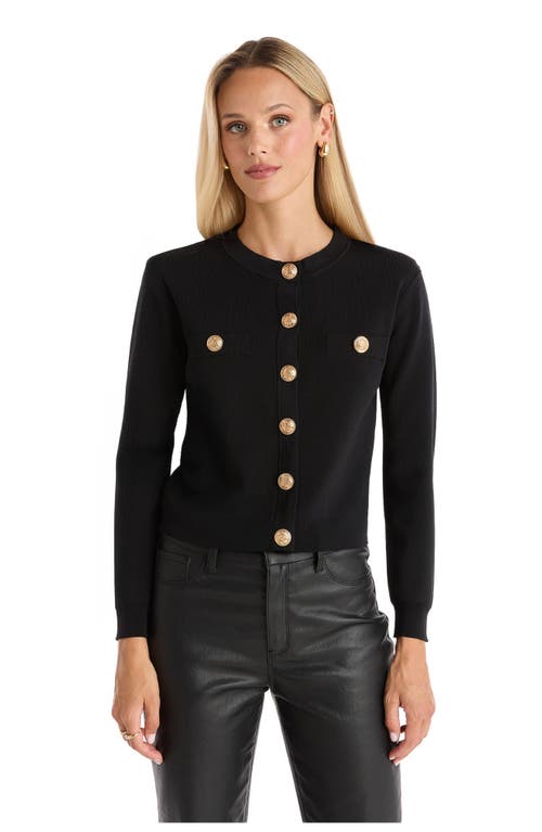 The Noli Shop Loretta Knit Cardigan Top In Black