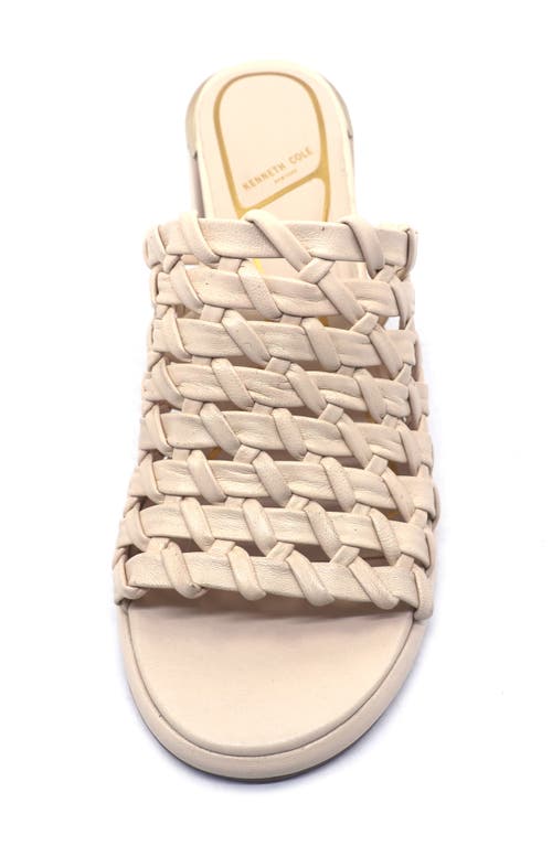Kenneth Cole Solara Leather Woven Heel Sandal In Cream Leather