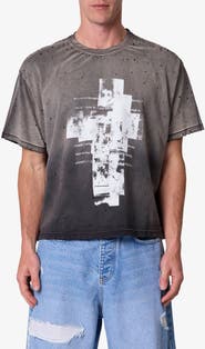 mnml Fractured Graphic Distressed T-Shirt