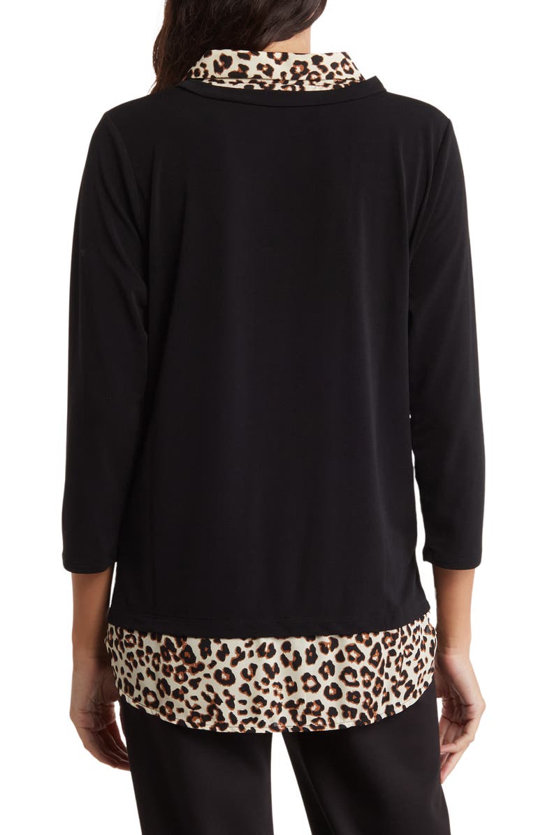 Adrianna Papell Mixed Media 3/4 Sleeve Top, Alternate, color,