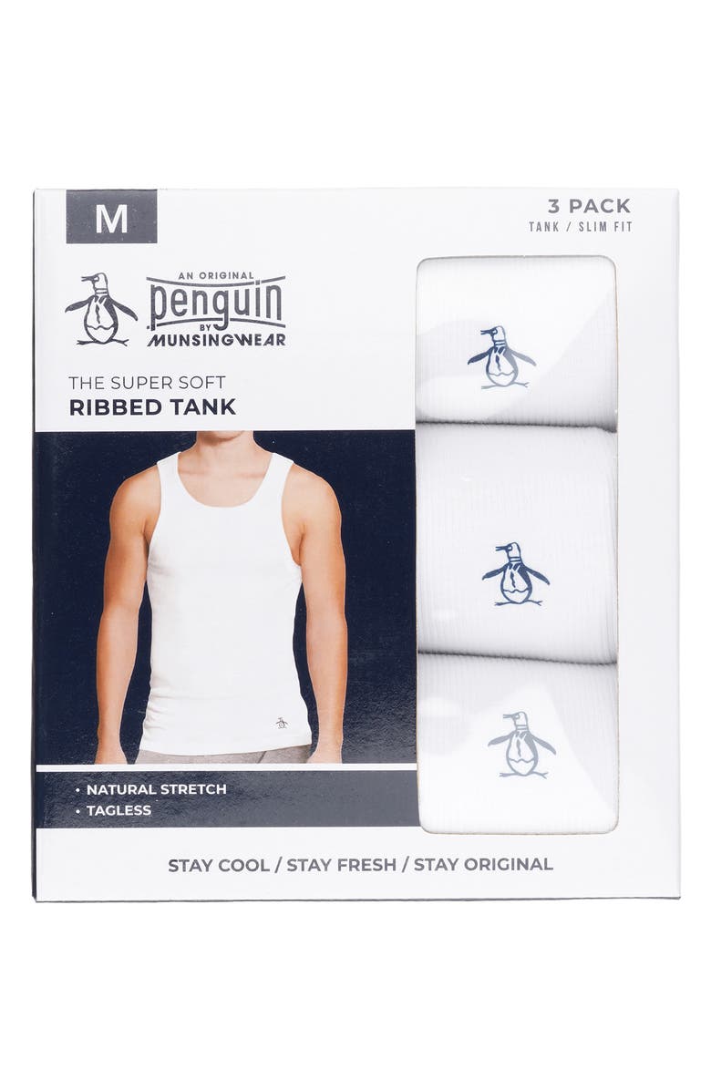 Original Penguin 3-Pack Supersoft Cotton Tank Tops, Alternate, color, White