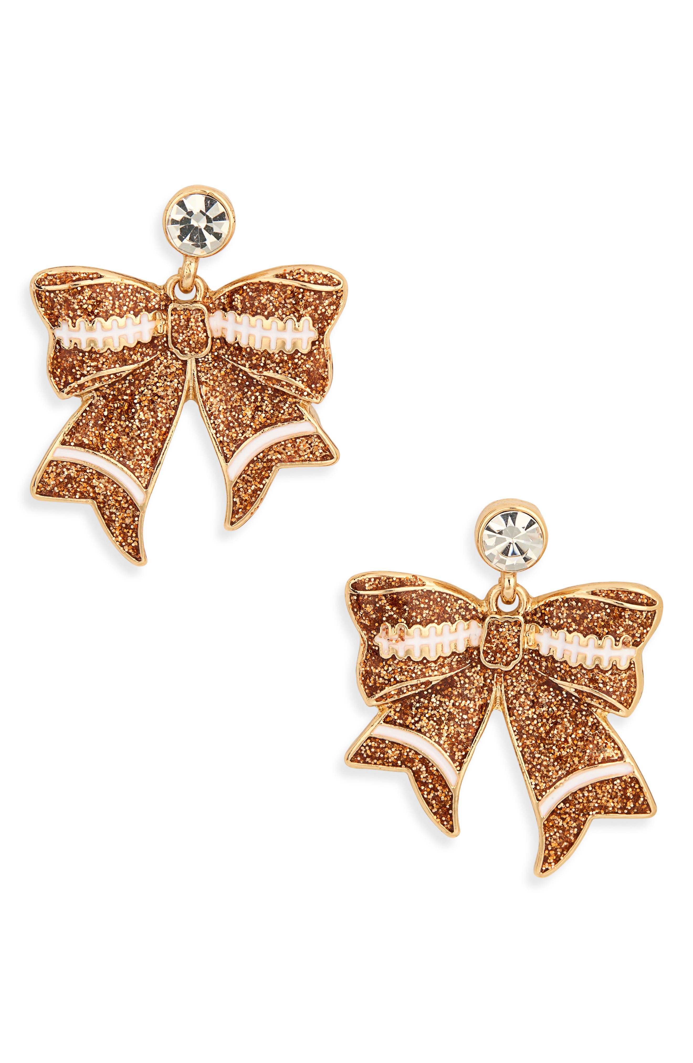 Leith Football Bow Drop Earrings