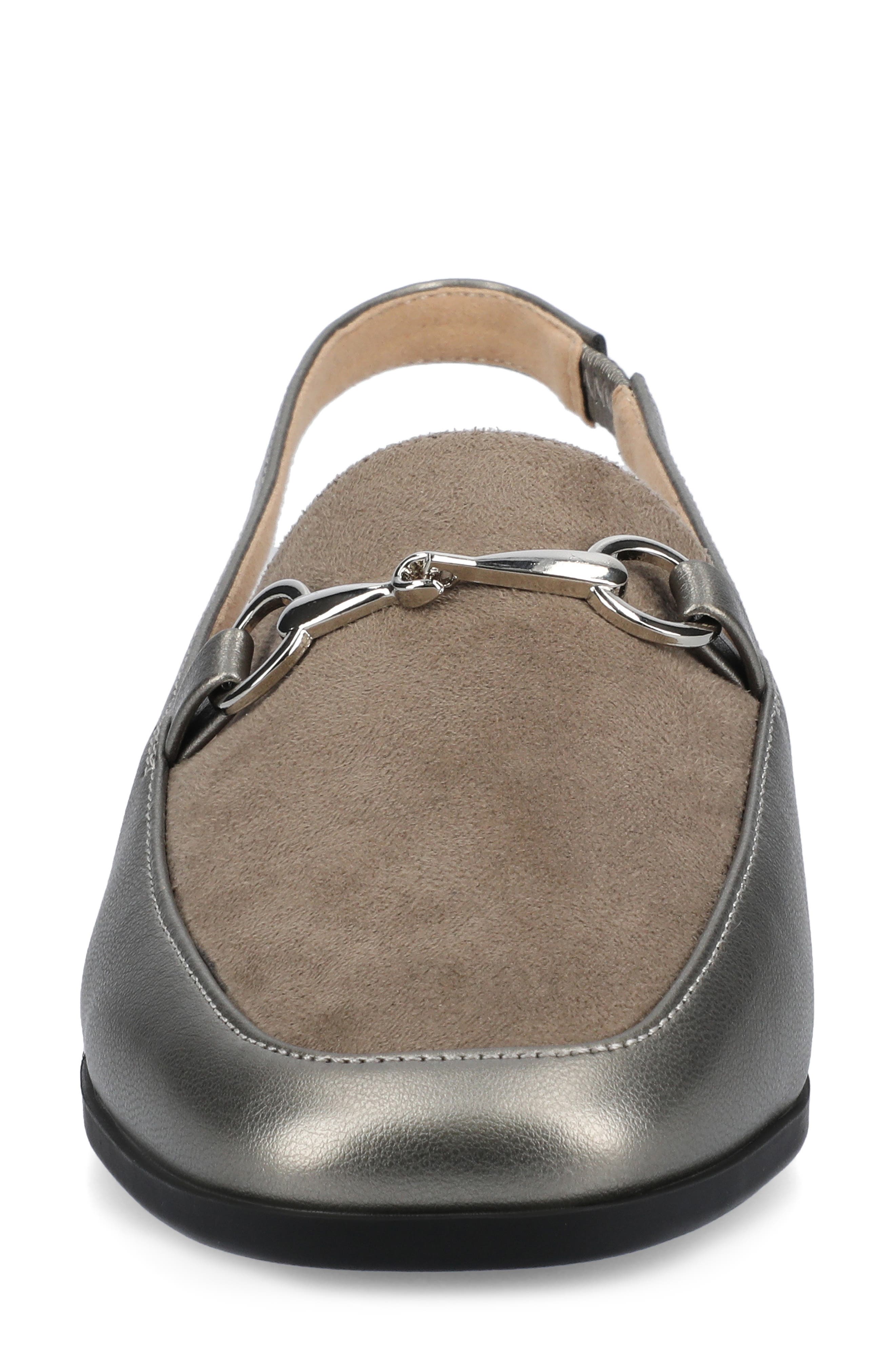 Journee Collection Lainey Slingback Flat, Alternate, color, Pewter