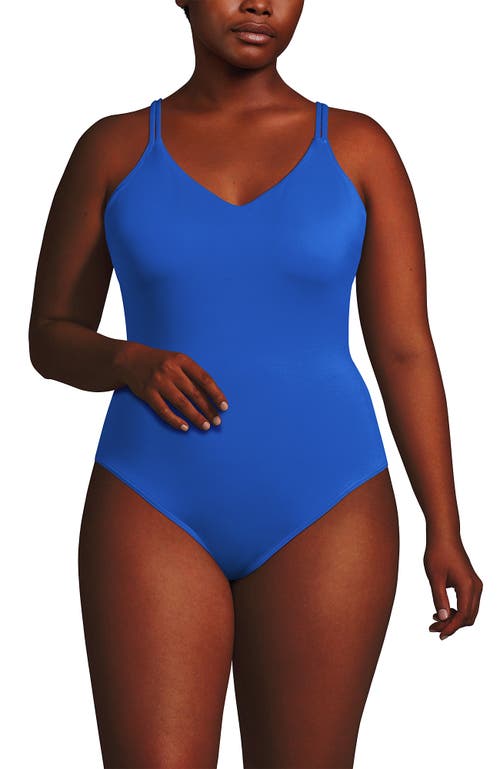 Shop Lands' End Tugless Quickdry V-neck Multi-way High Leg One Piece Swimsuit