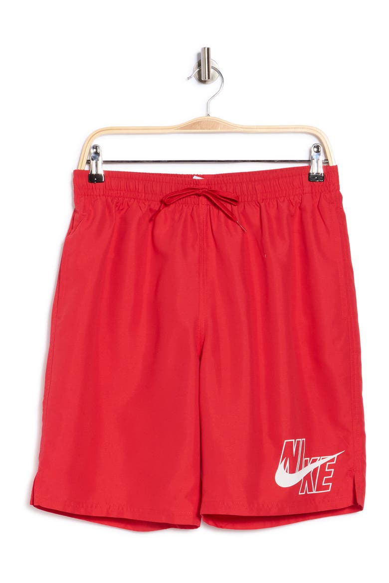 9-Inch Volley Swim Trunks, Alternate, color, UNIVERSITY RED