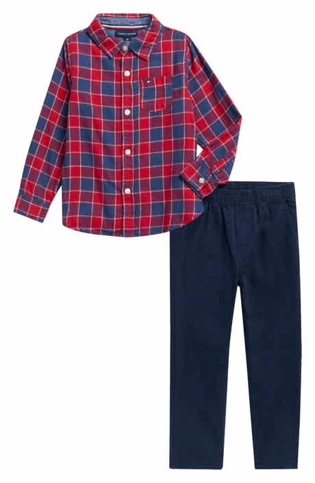 Kids' Plaid Shirt & Pants Set