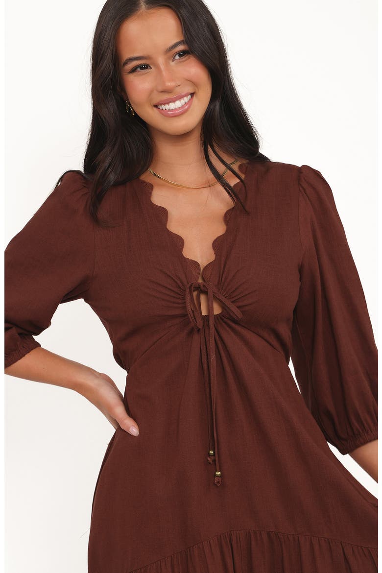 Eleonara Midi Dress, Alternate, color, CHOCOLATE