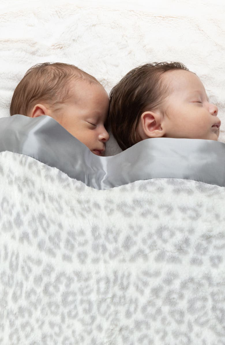 Little Giraffe Luxe Leshiba Baby Blanket, Alternate, color, Silver