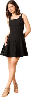 Oasis Lace Godet Square Neck Mini Dress