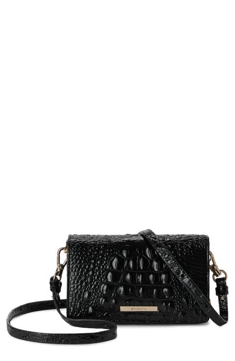 Minuette Croc Embossed Leather Crossbody Bag