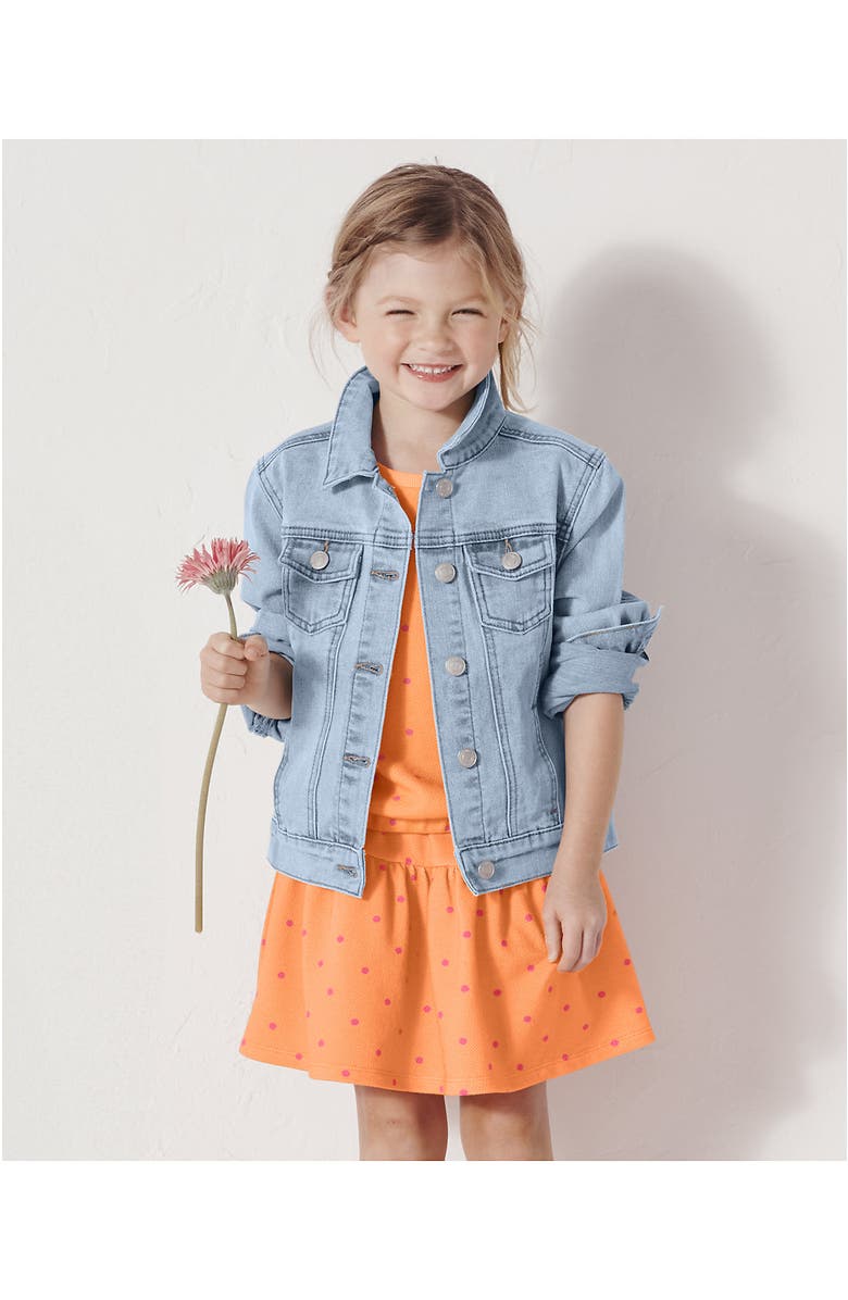 Lands' End Girls Denim Jacket, Main, color, Coastal Blue