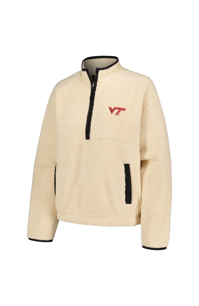 BOXERCRAFT Women's Natural Virginia Tech Hokies Everest Half-Zip Sweatshirt, Alternate, color,