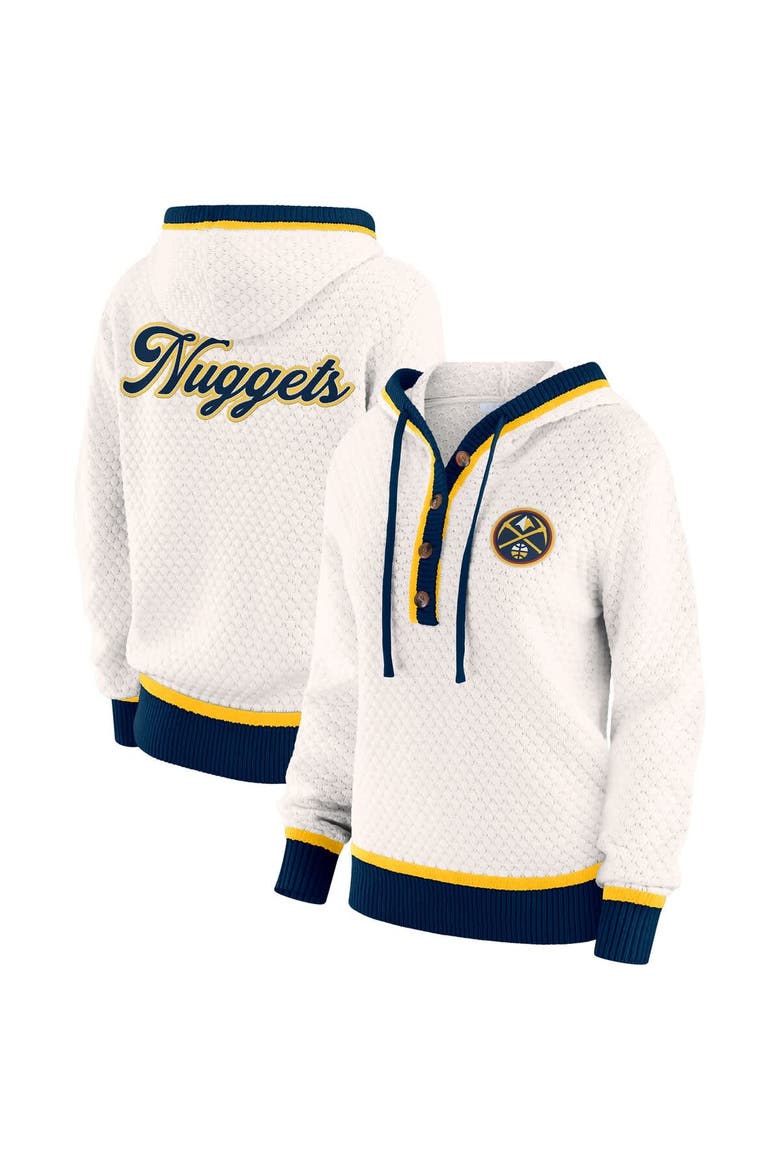 Women's WEAR by Erin Andrews White Denver Nuggets Plus Size Hoodie Sweater, Main, color, White