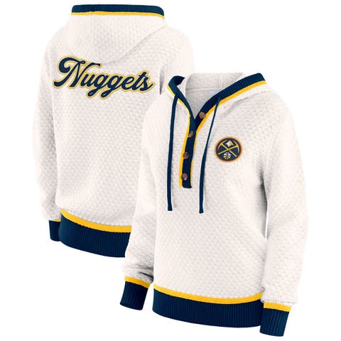 Women's WEAR by Erin Andrews White Denver Nuggets Plus Size Hoodie Sweater