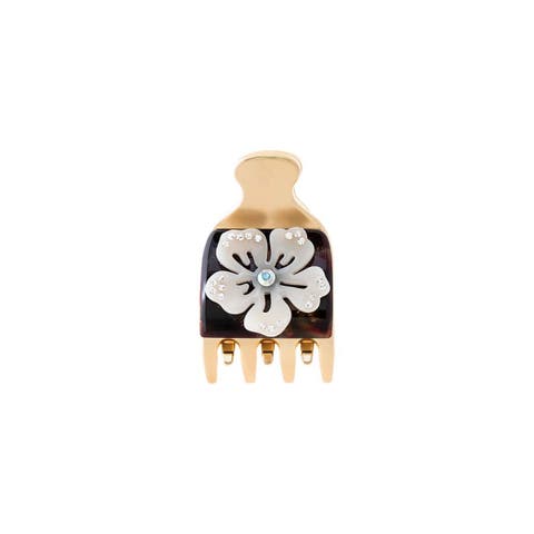 Colored Flower Accent Claw Clip
