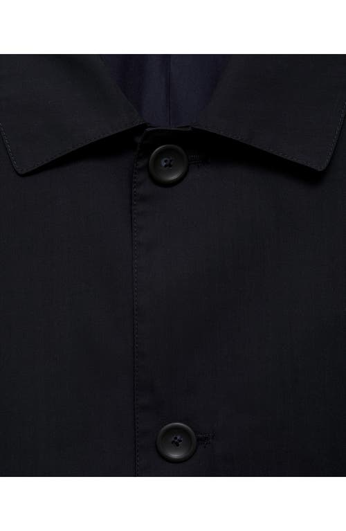 Mango Men's Quilted Water-repellent Trench Coat In Dark Navy
