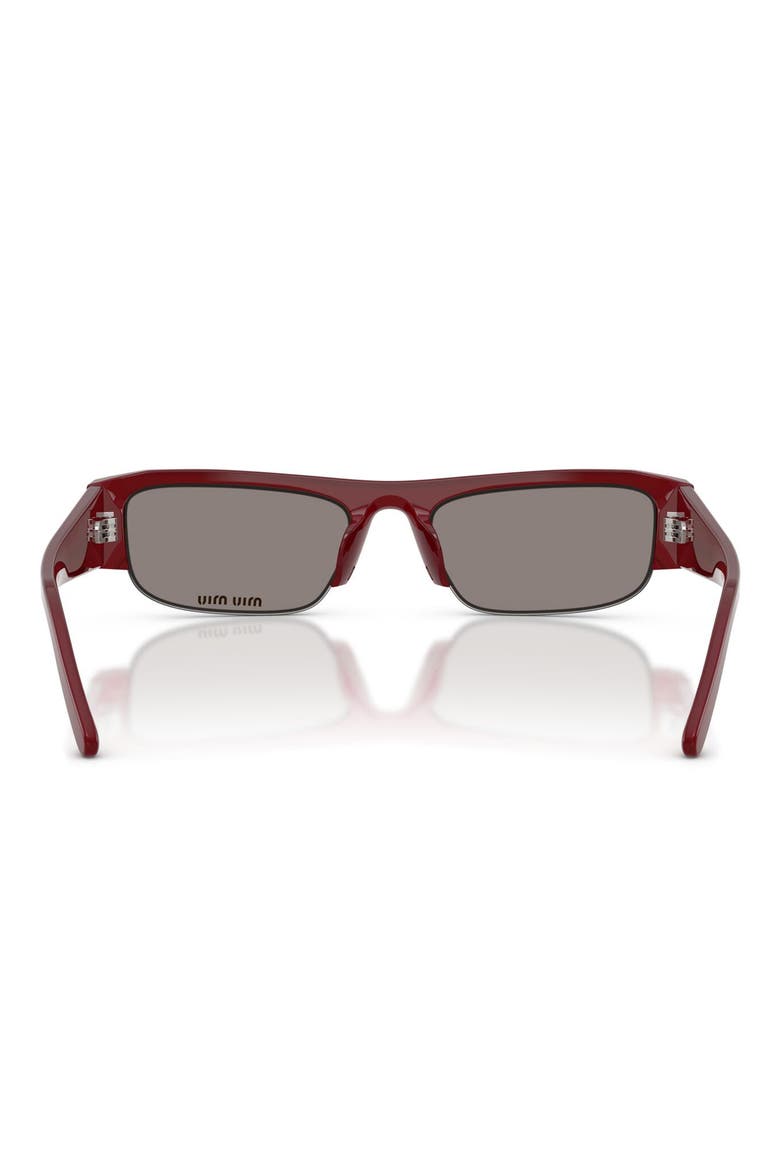 51mm Gradient Rectangular Sunglasses, Alternate, color, BURGUNDY OPAL / DARK GREY