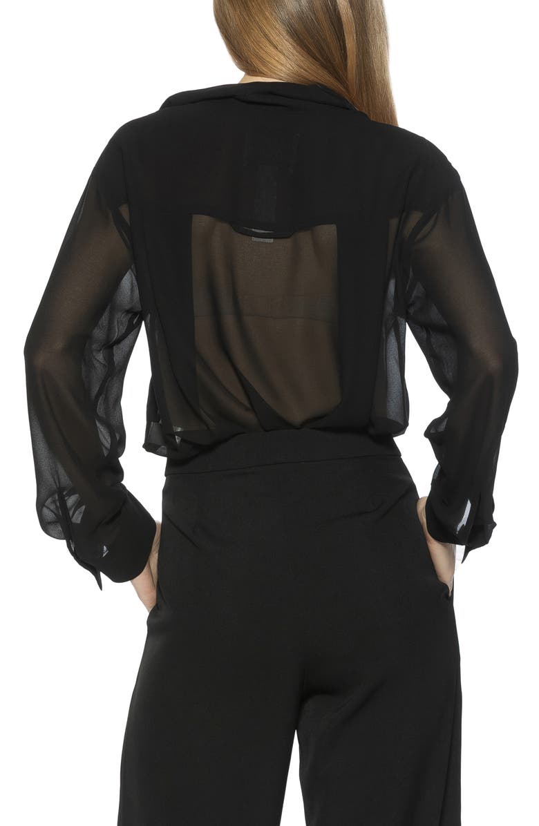 Alexia Admor Atticus Sheer Button Up Shirt, Alternate, color, 